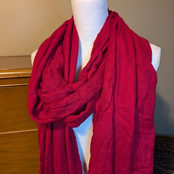 RED Modal Rectangle Blanket Scarf Extra Long - Picture 3 of 9